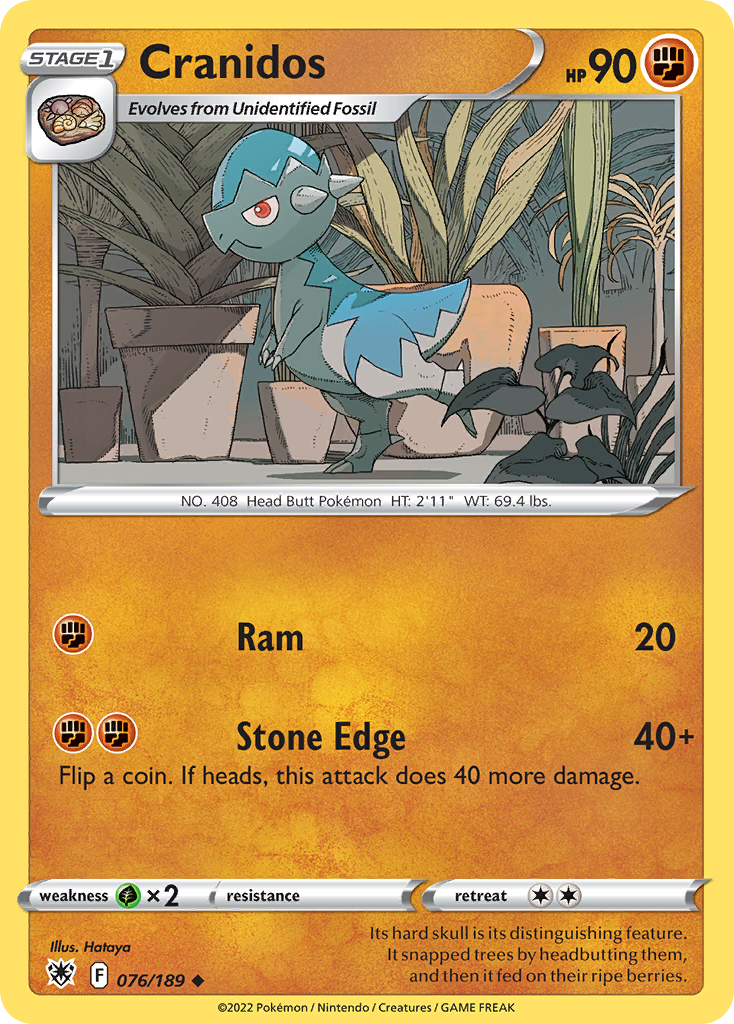 Cranidos 76/189 — English Pokémon Astral Radiance (2022)