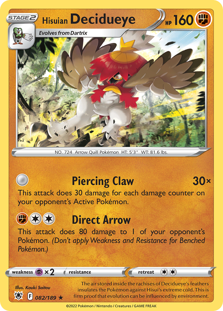 Hisuian Decidueye 82/189 — English Pokémon Astral Radiance (2022)