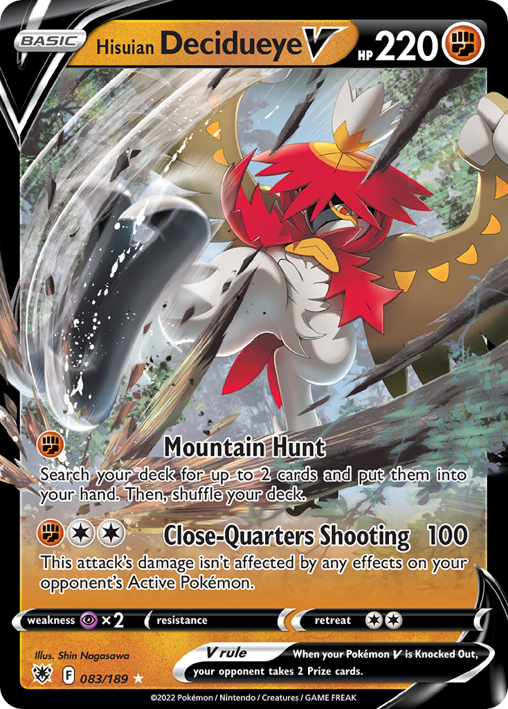 Hisuian Decidueye V 83/189 — English Pokémon Astral Radiance (2022)