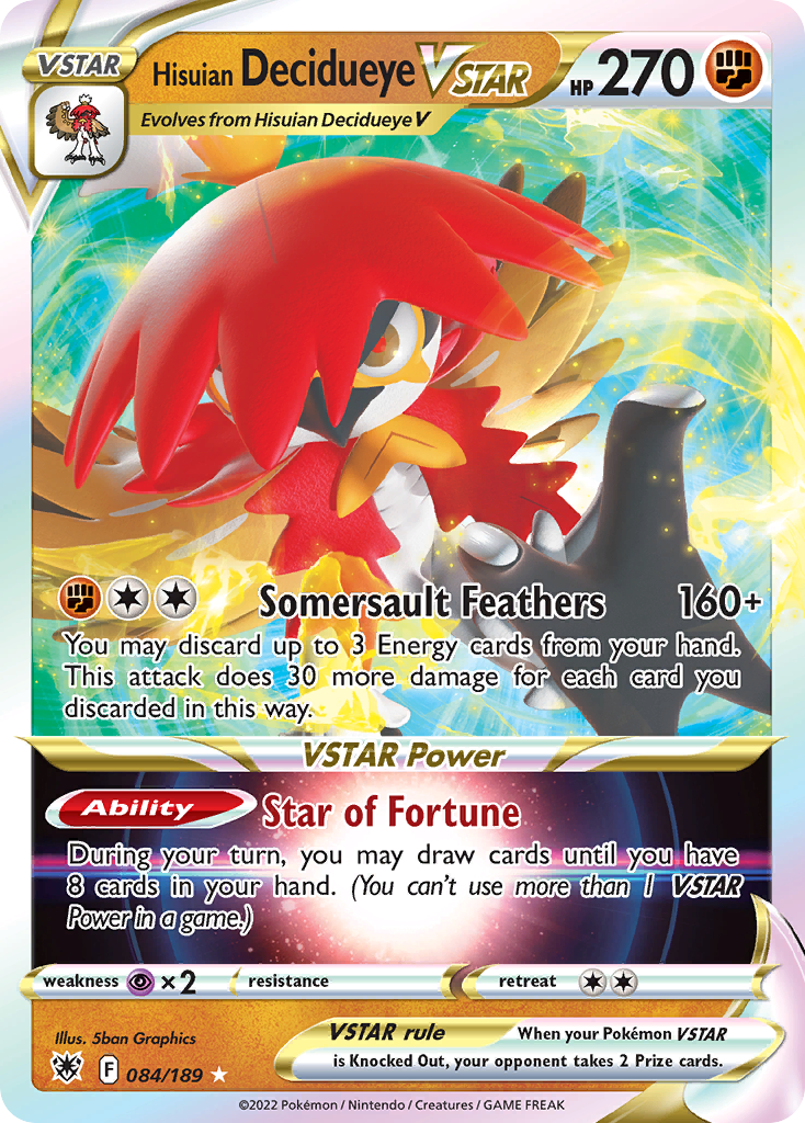 Hisuian Decidueye VSTAR 84/189 — English Pokémon Astral Radiance (2022)