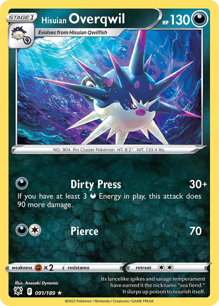 Hisuian Overqwil 91/189 — English Pokémon Astral Radiance (2022)