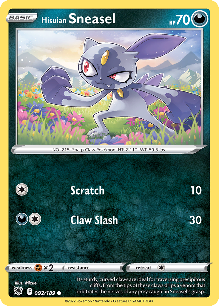 Hisuian Sneasel 92/189 — English Pokémon Astral Radiance (2022)