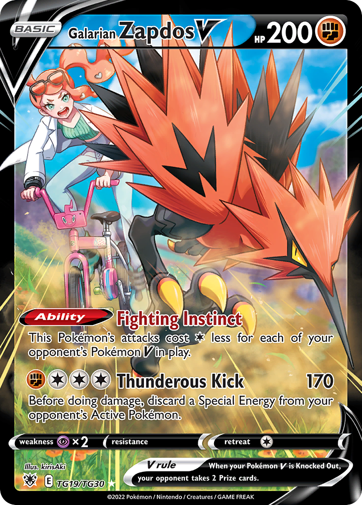 Galarian Zapdos V TG19/TG30 — English Pokémon Astral Radiance Trainer Gallery (2022)