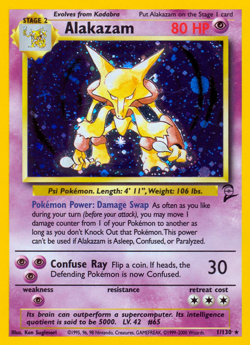 Alakazam 1/130 — Pokémon Base Set 2 card