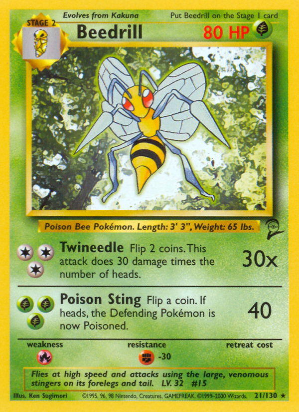 Beedrill 21/130 — Pokémon Base Set 2 card