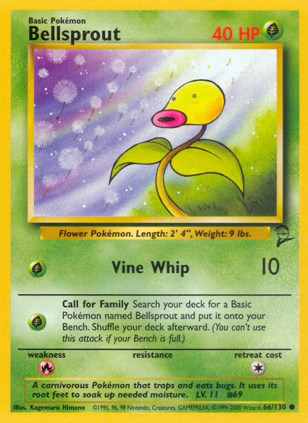 Bellsprout 66/130 — Pokémon Base Set 2 card
