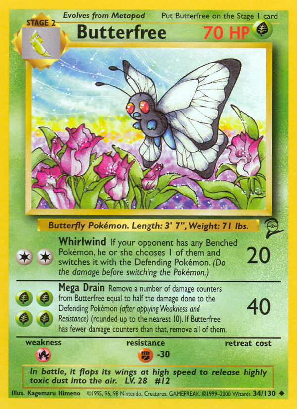 Butterfree 34/130 — Pokémon Base Set 2 card