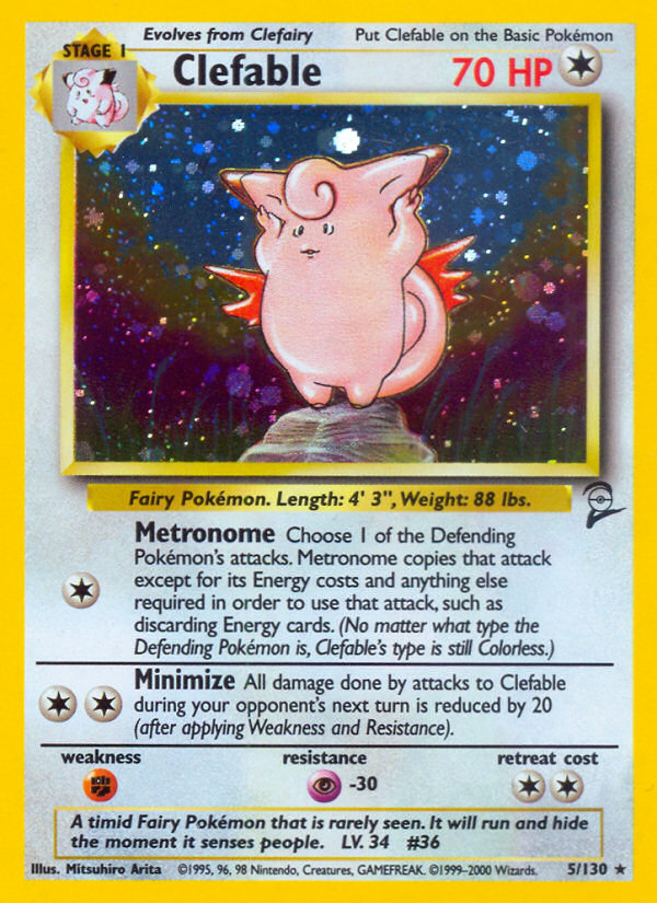 Clefable 5/130 — Pokémon Base Set 2 card