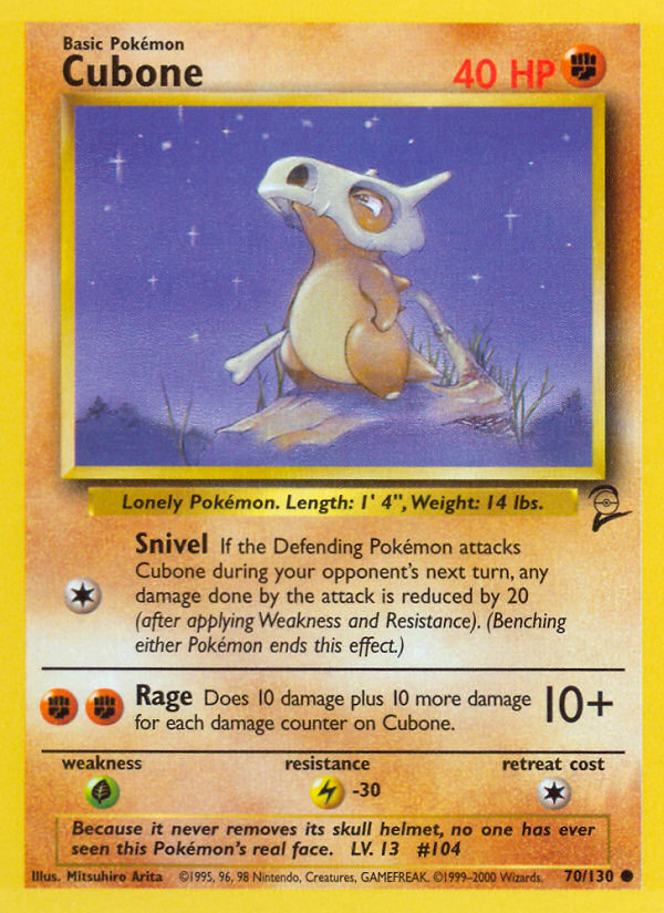 Cubone 70/130 — Pokémon Base Set 2 card