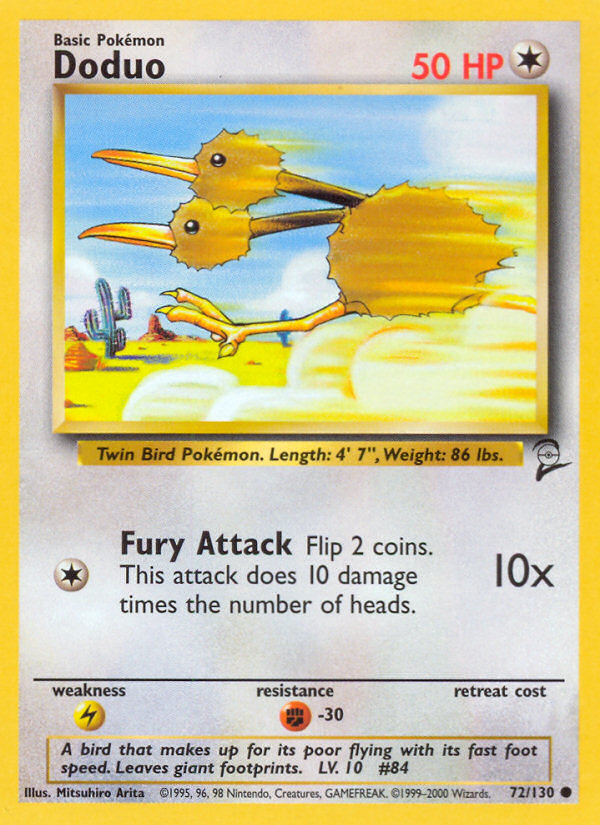 Doduo 72/130 — Pokémon Base Set 2 card