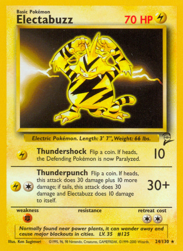 Electabuzz 24/130 — Pokémon Base Set 2 card