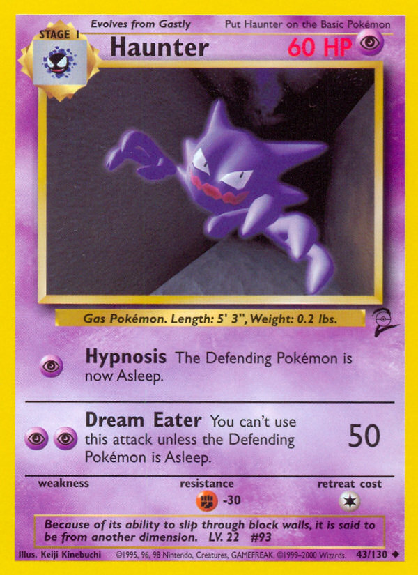 Haunter 43/130 — Pokémon Base Set 2 card