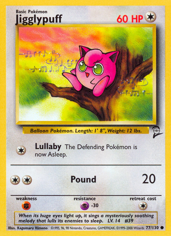 Jigglypuff 77/130 — Pokémon Base Set 2 card