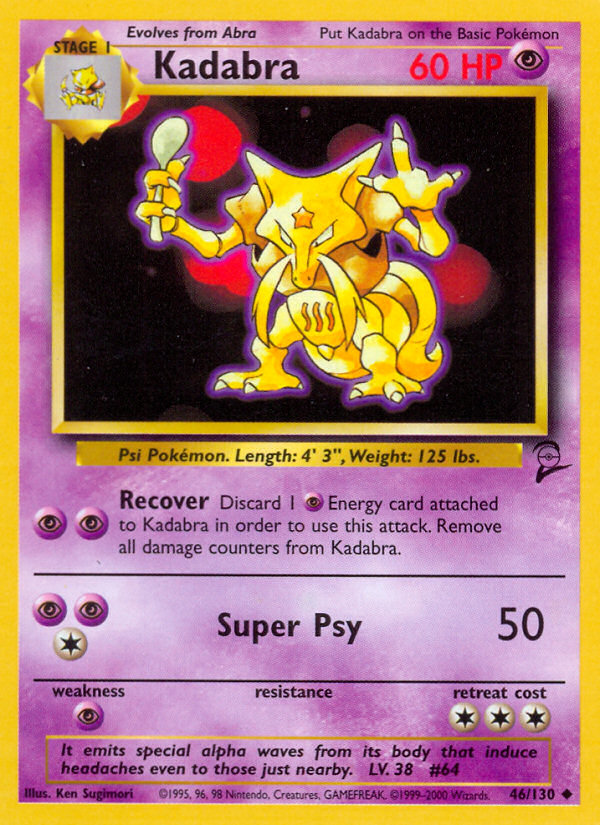 Kadabra 46/130 — Pokémon Base Set 2 card