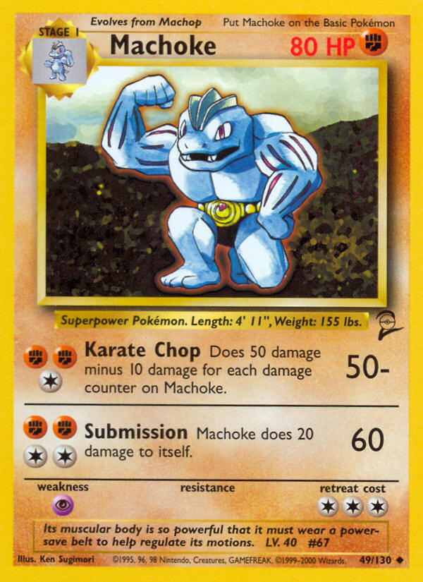 Machoke 49/130 — Pokémon Base Set 2 card