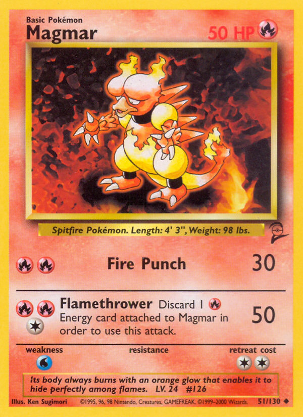 Magmar 51/130 — Pokémon Base Set 2 card