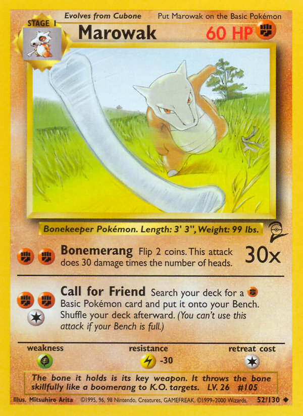 Marowak 52/130 — Pokémon Base Set 2 card