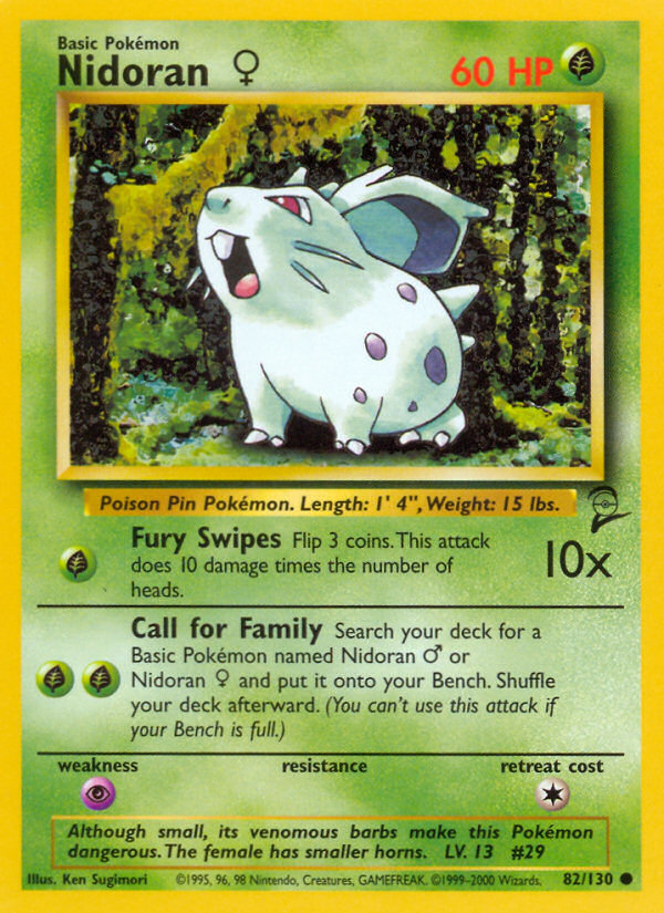 Nidoran ♀ 82/130 — Pokémon Base Set 2 card