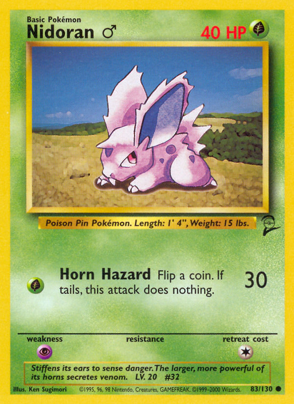 Nidoran ♂ 83/130 — Pokémon Base Set 2 card