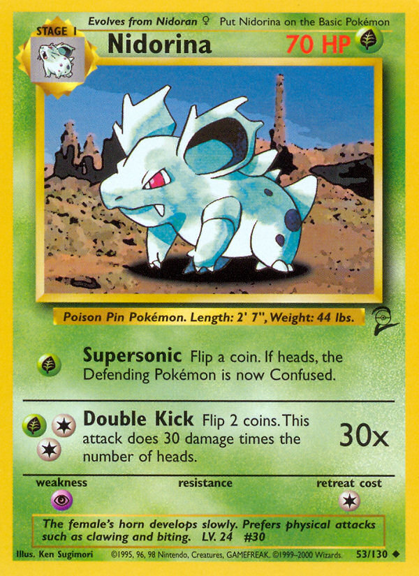 Nidorina 53/130 — Pokémon Base Set 2 card