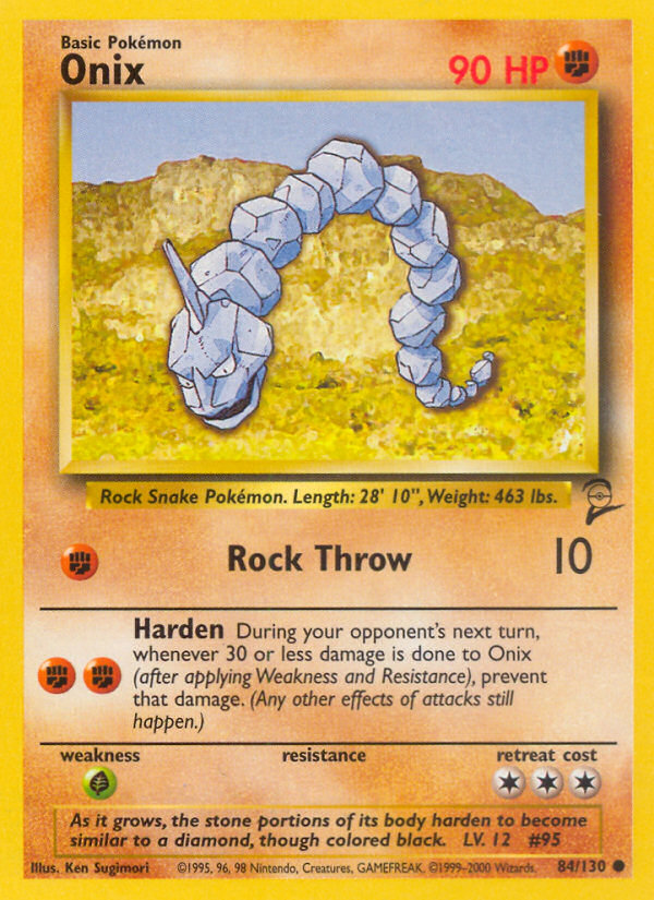 Onix 84/130 — Pokémon Base Set 2 card