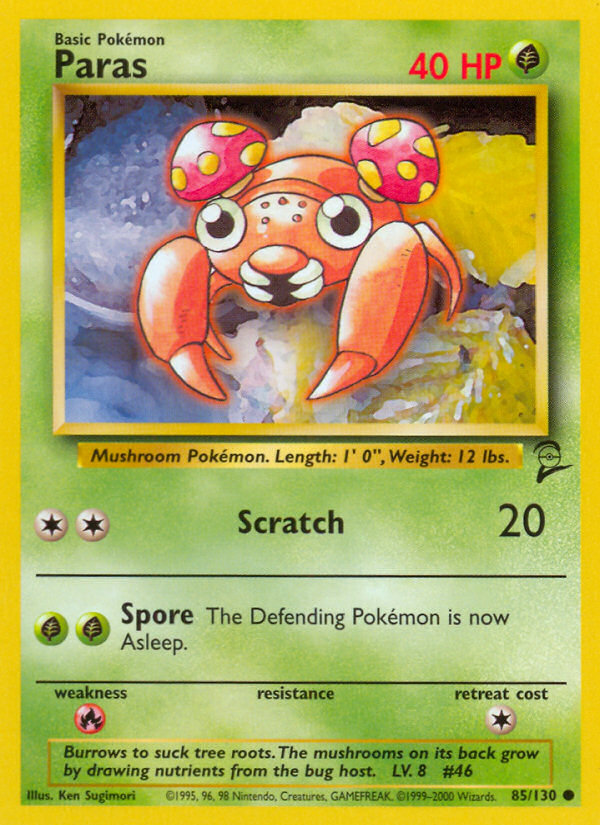 Paras 85/130 — Pokémon Base Set 2 card