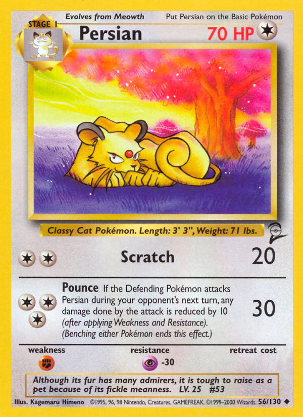Persian 56/130 — Pokémon Base Set 2 card