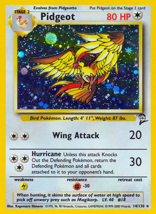 Pidgeot 14/130 — Pokémon Base Set 2 card