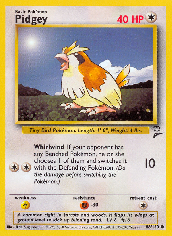 Pidgey 86/130 — Pokémon Base Set 2 card