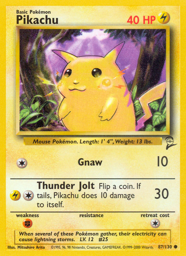 Pikachu 87/130 — Pokémon Base Set 2 card