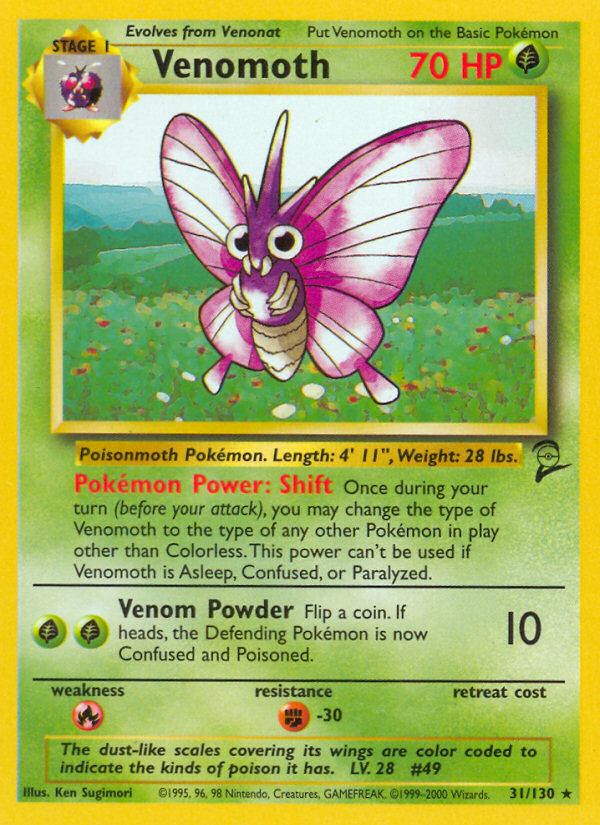 Venomoth 31/130 — Pokémon Base Set 2 card