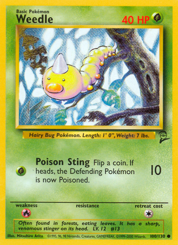 Weedle 100/130 — Pokémon Base Set 2 card