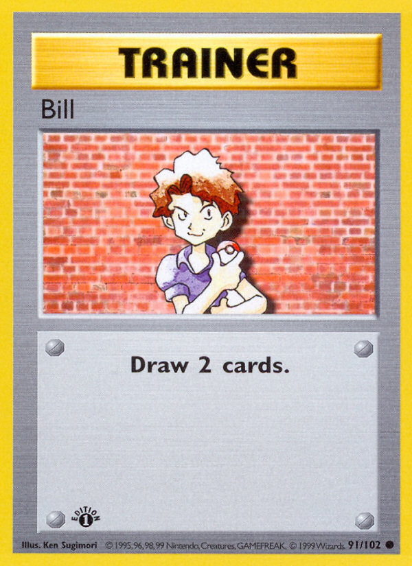 Bill 91/102 Pokémon Base Set card