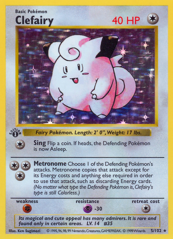 Clefairy 5/102 Pokémon Base Set card