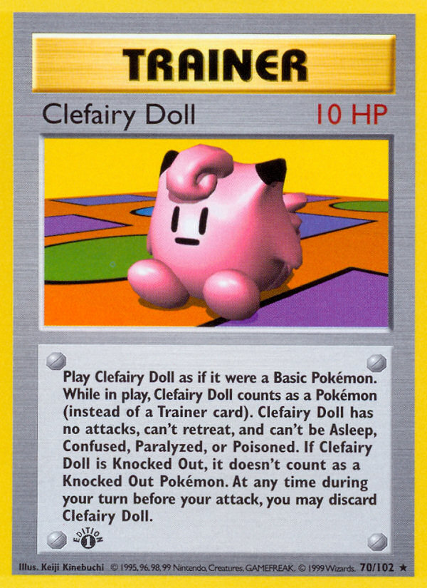 Clefairy Doll 70/102 Pokémon Base Set card