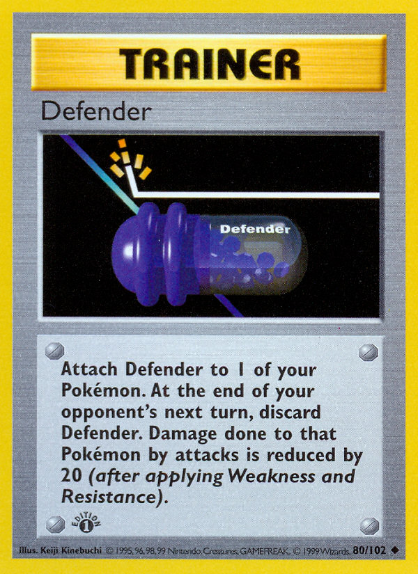 Defender 80/102 Pokémon Base Set card