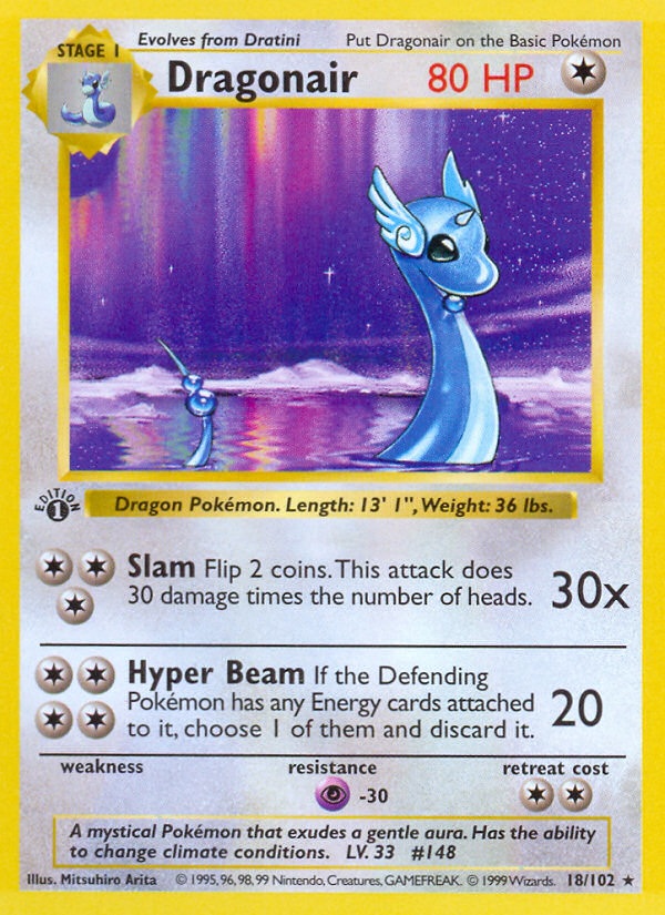 Dragonair 18/102 Pokémon Base Set card