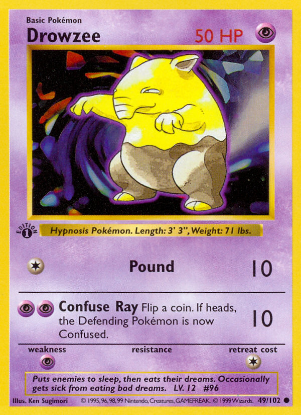 Drowzee 49/102 Pokémon Base Set card