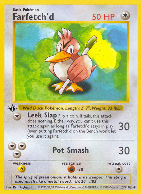Farfetch'd 27/102 Pokémon Base Set card