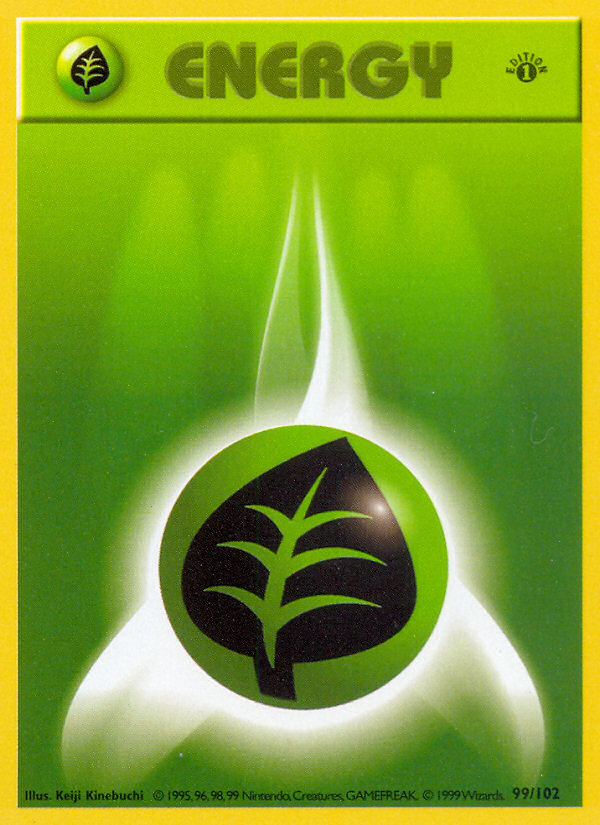 Grass Energy 99/102 Pokémon Base Set card