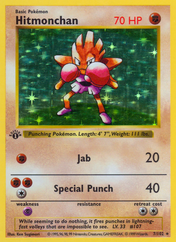 Hitmonchan 7/102 Pokémon Base Set card
