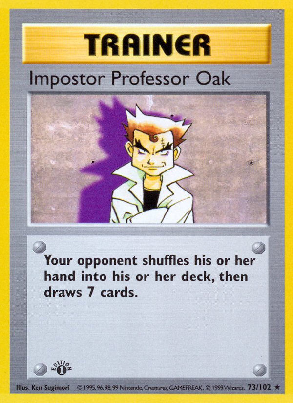 Imposter Professor Oak 73/102 Pokémon Base Set card