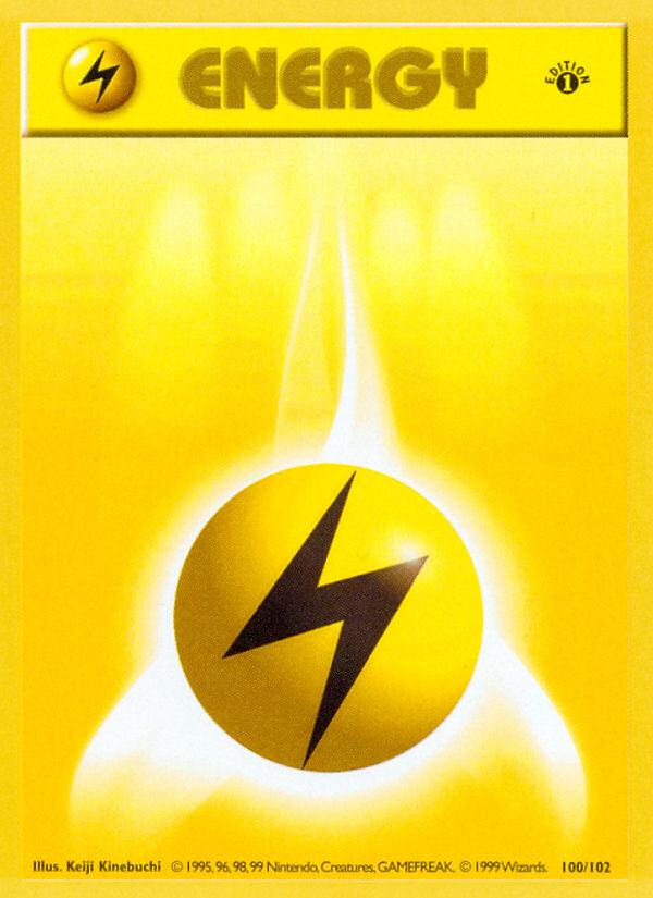 Lightning Energy 100/102 Pokémon Base Set card