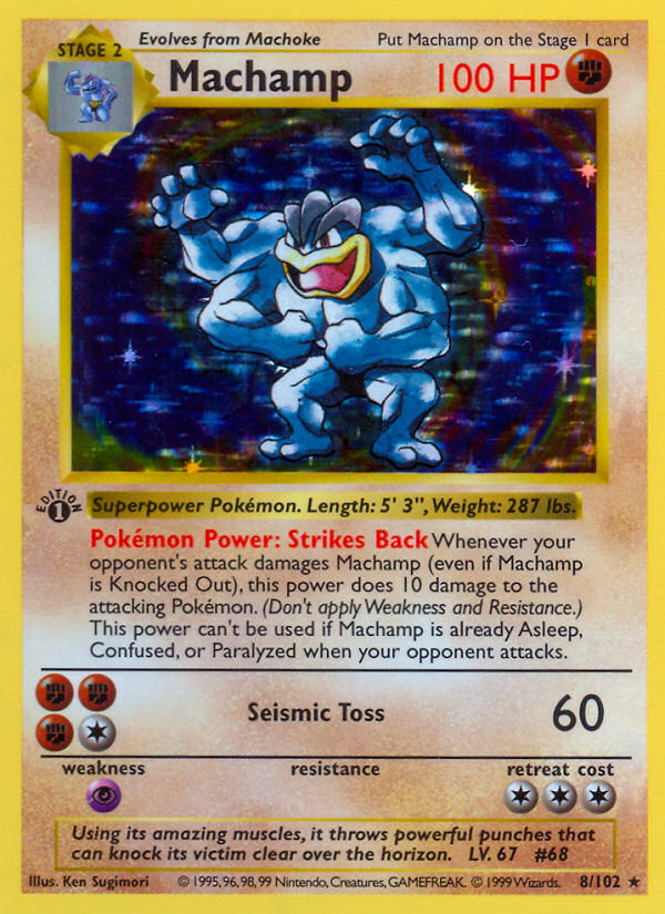 Machamp 8/102 Pokémon Base Set card