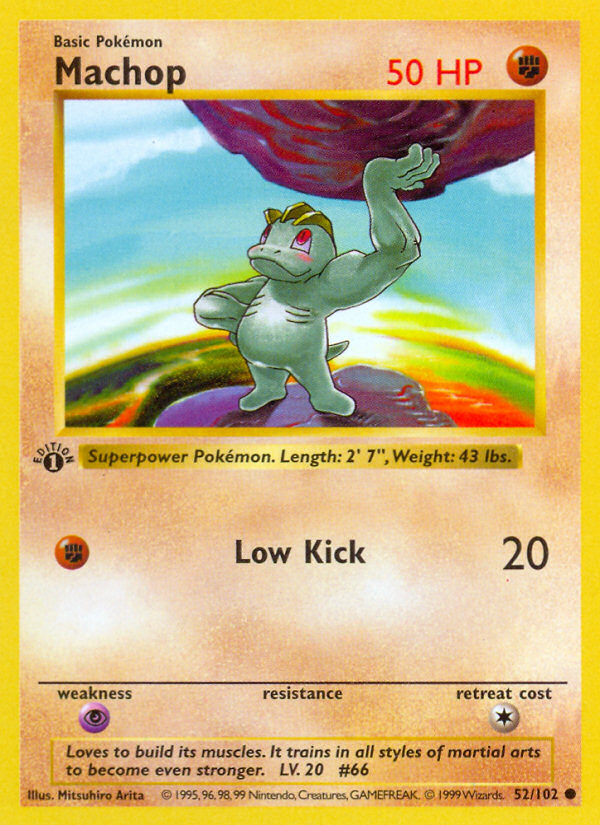 Machop 52/102 Pokémon Base Set card