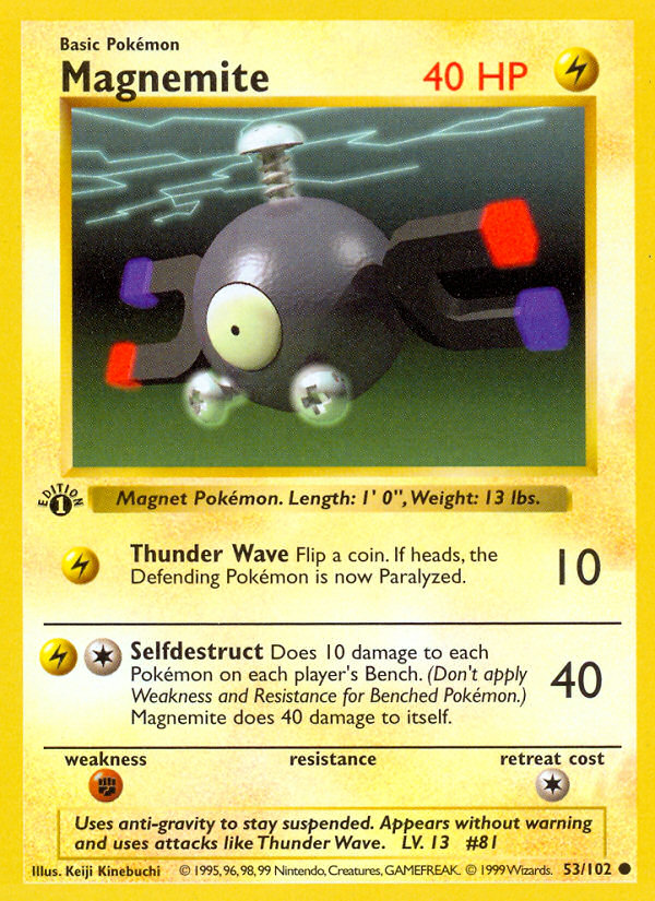 Magnemite 53/102 Pokémon Base Set card