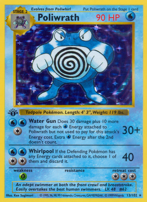 Poliwrath 13/102 Pokémon Base Set card