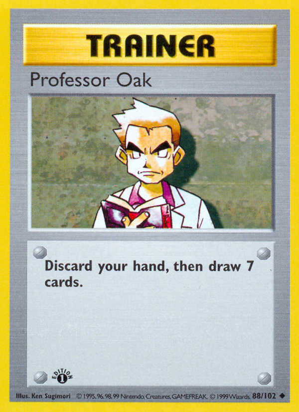 Professor Oak 88/102 Pokémon Base Set card
