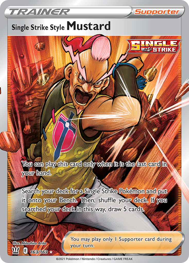 Single Strike Style Mustard 163/163 — English Pokémon Battle Styles (2021) card