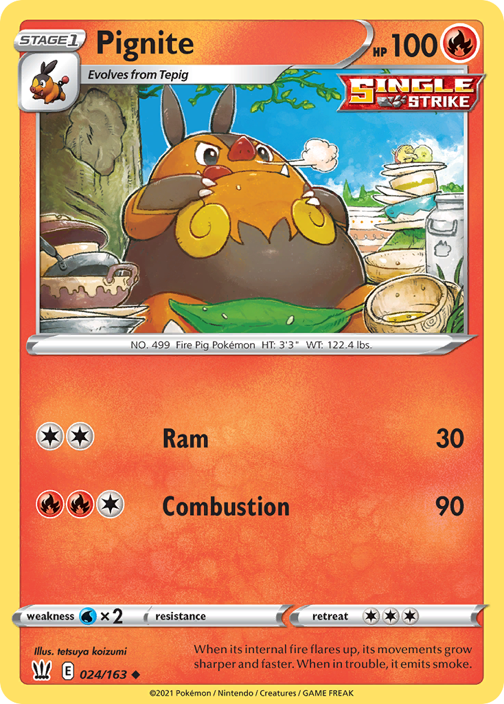 Pignite 24/163 — English Pokémon Battle Styles (2021) card